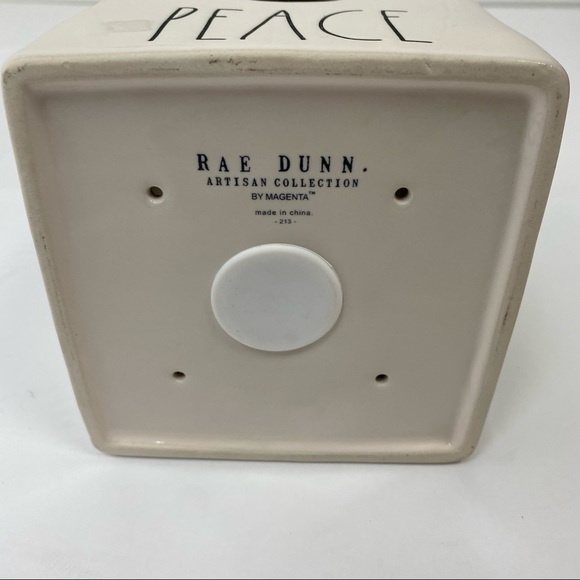 NWT Rae Dunn Artisan Collection Cream Ceramic Peace Bird House Red Bow & Tag - Picture 6 of 12